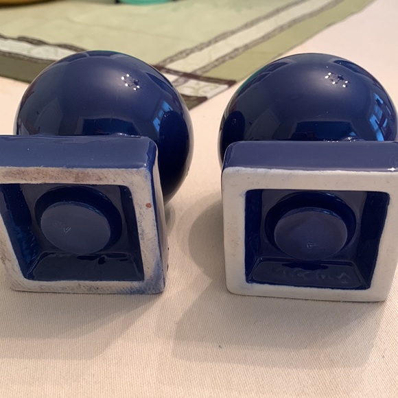 Vintage Fiestaware Cobalt Bulb Candleholders - Picture 2 of 8